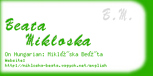 beata mikloska business card